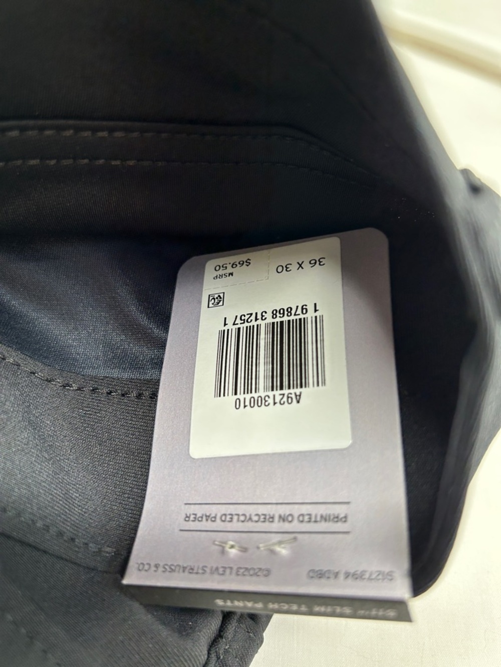 Levi's 511 Slim Tech High Stretch Black Straight-Leg Pants Size 36 - Picture 13 of 14